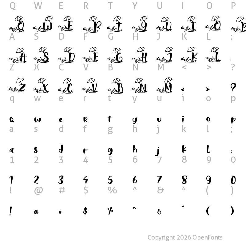 Character Map of Hello Summer - Personal Use Regular