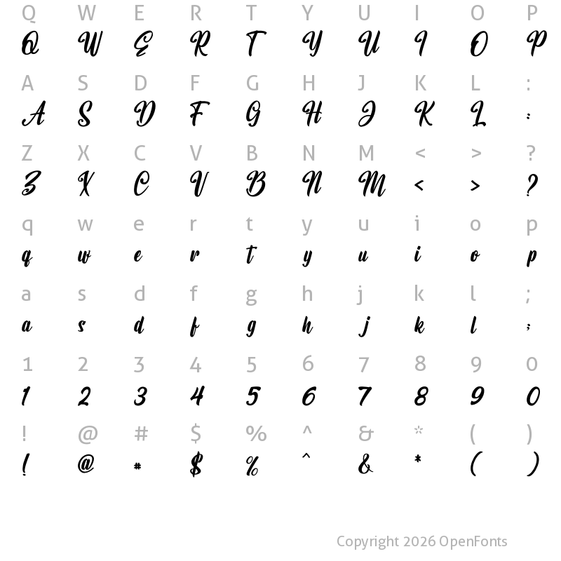Character Map of Hello Vintage Regular