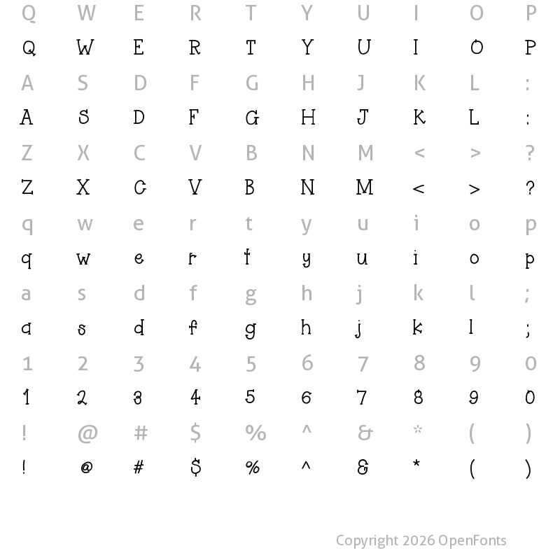 Character Map of HelloAsparagus Medium