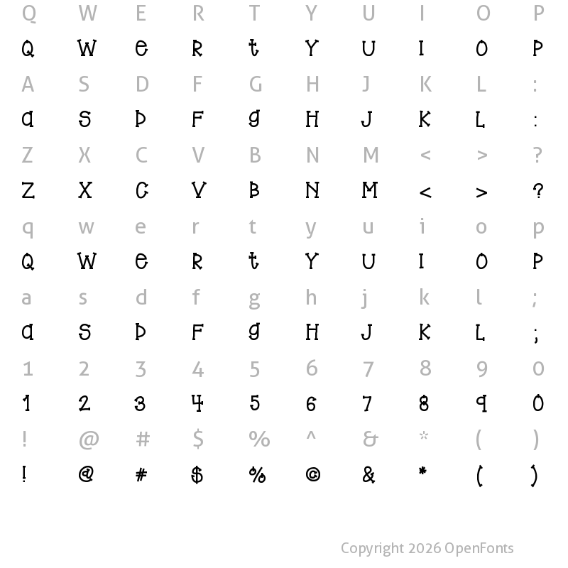 Character Map of HelloBigBen Medium