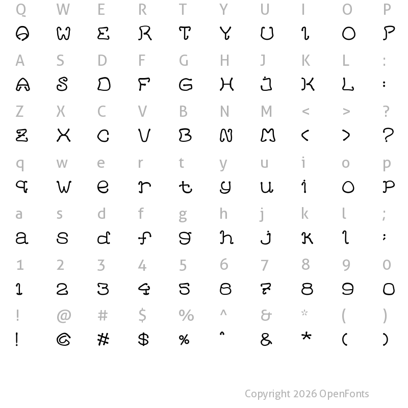 Character Map of HelloCat Regular