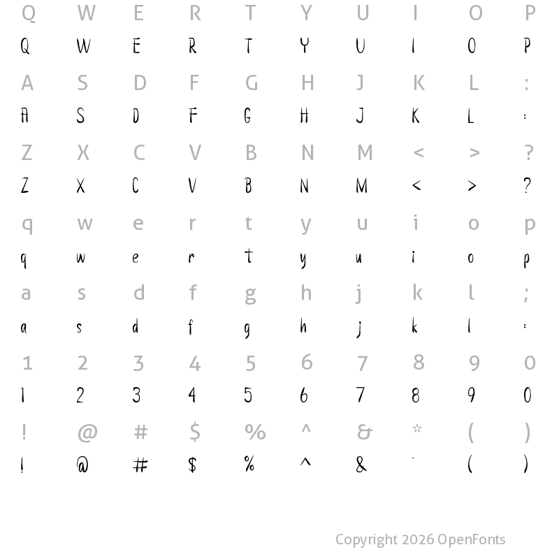 Character Map of HELLOISFONT Regular