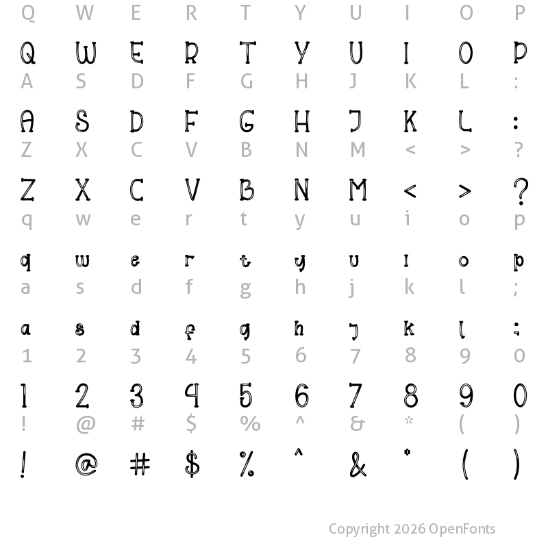 Character Map of Helloo Kidos Regular