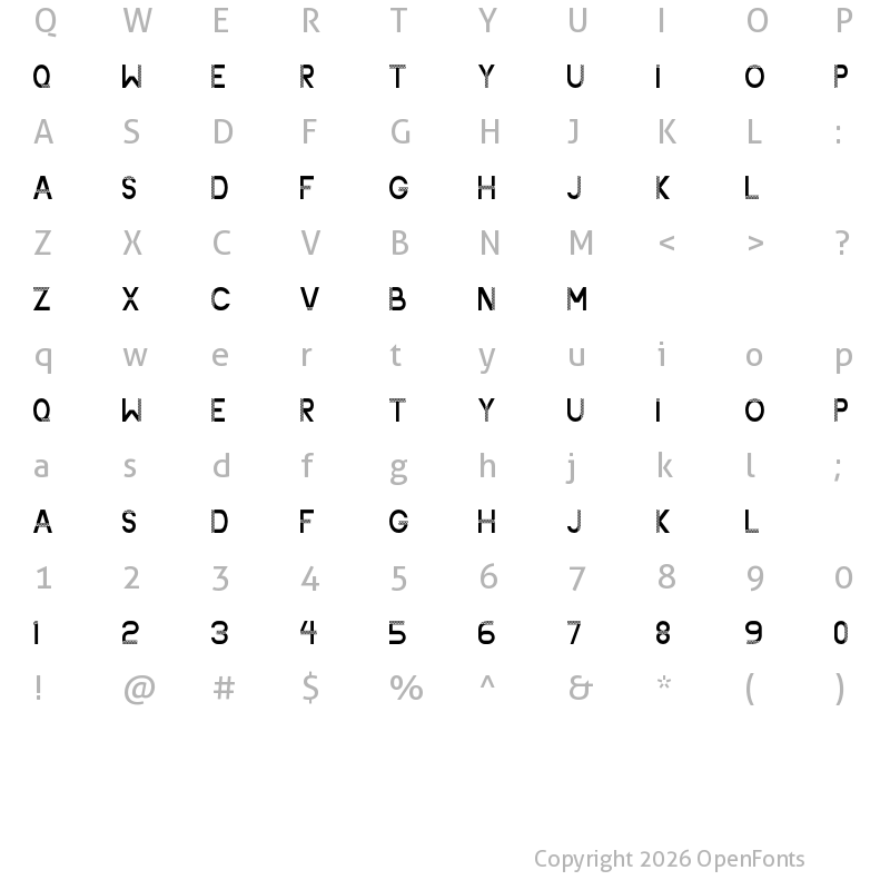 Character Map of Heltavasha Demo Regular