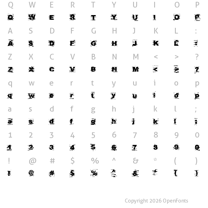 Character Map of Helveglitch Regular
