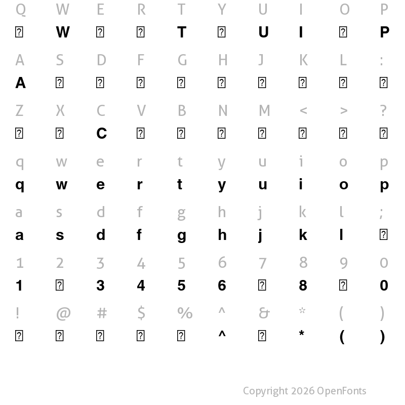 Character Map of HelveticaWorldWXX-Bold ?