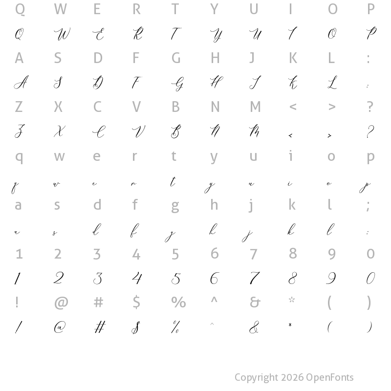 Character Map of Hemilia Regular