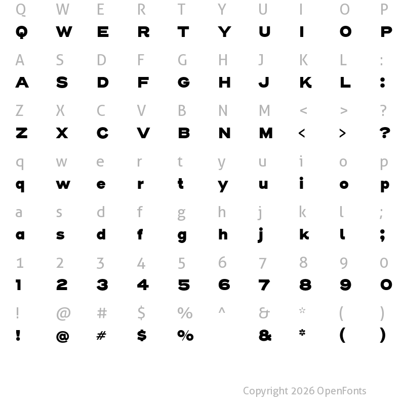 Character Map of Henderson Sans Basic Black