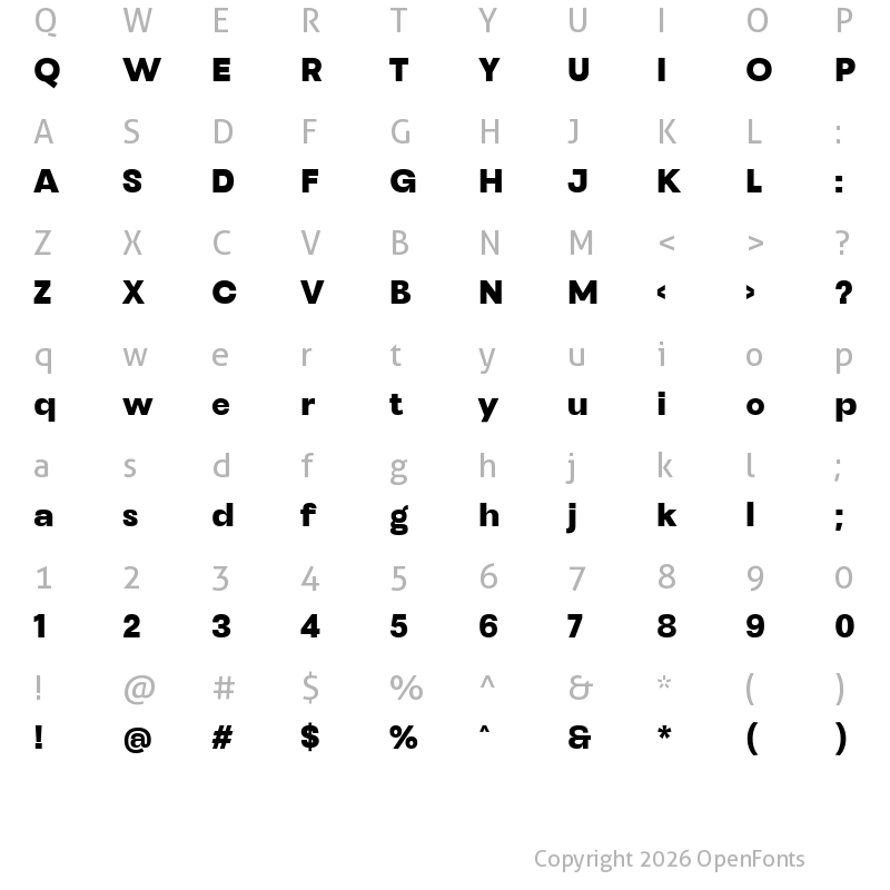 Character Map of Henju Black