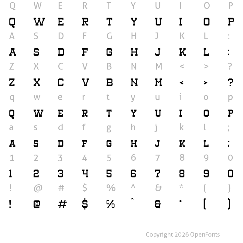 Character Map of Henk Singer Regular