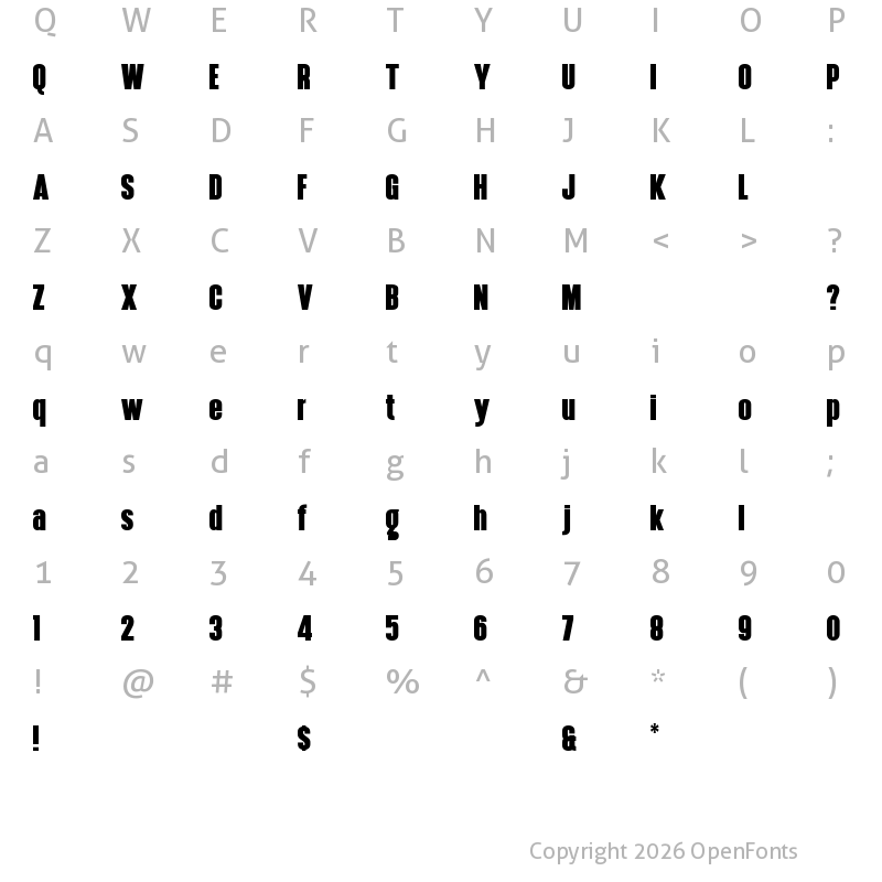 Character Map of Hennigar Regular