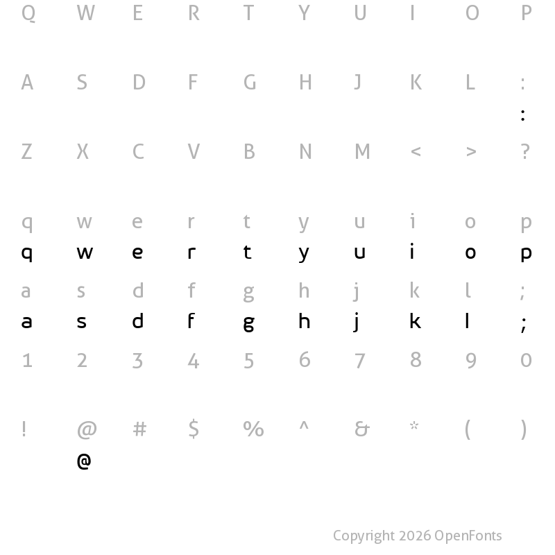 Character Map of henorias Regular