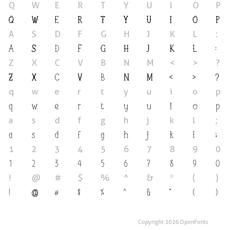 Character Map of Her Song Demo Regular
