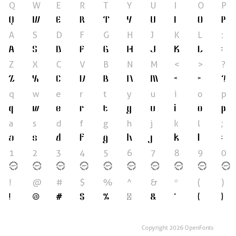 Character Map of Heraka Personal Use