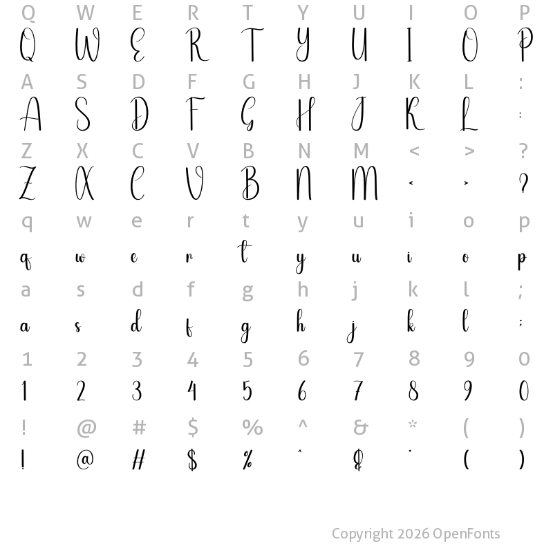 Character Map of Herbs Regular