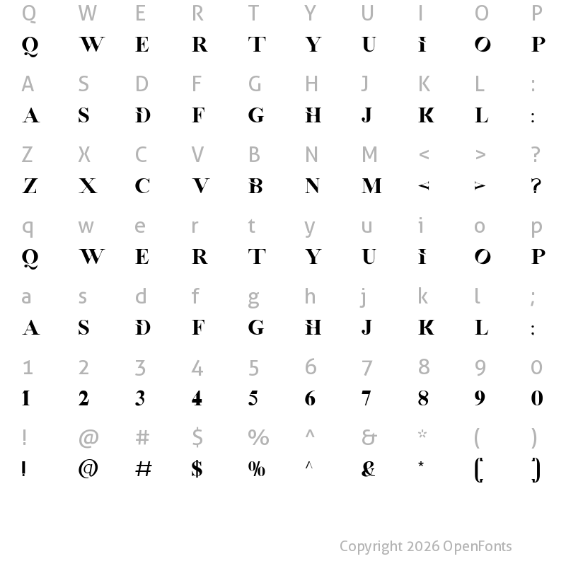 Character Map of Herlik Regular