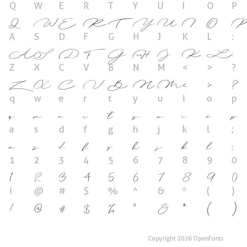 Character Map of Herlyna Regular