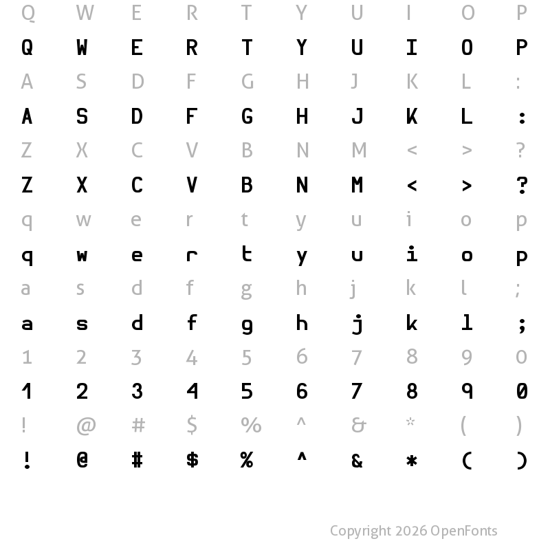 Character Map of Hermit Bold