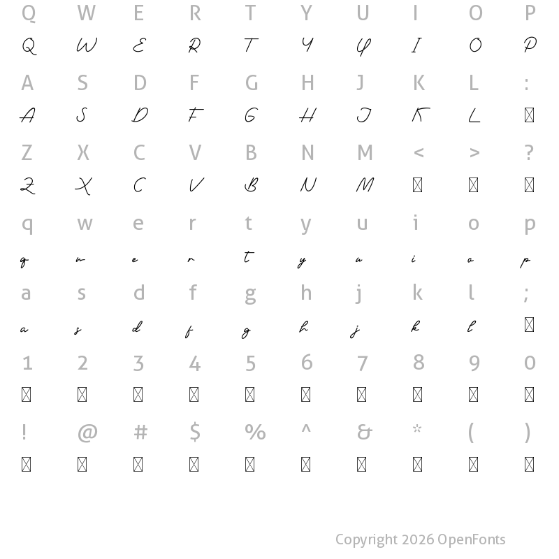 Character Map of Hermony Demo Regular