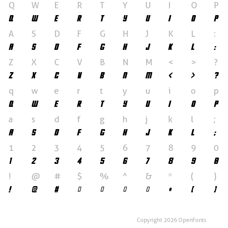 Character Map of He's Dead Jim Regular