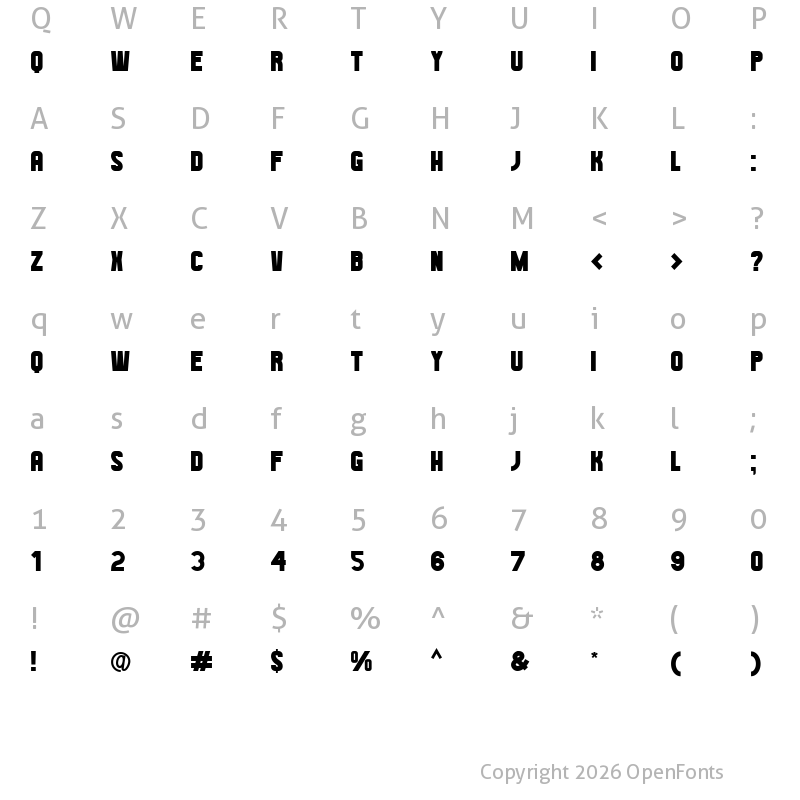 Character Map of Hestia Flame Regular