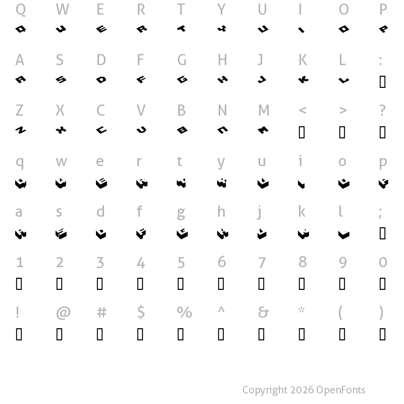 Character Map of Hexagon Regular