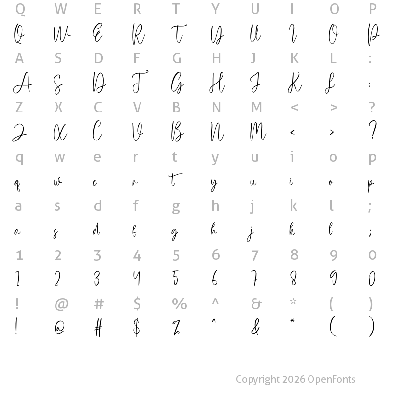 Character Map of Hey Enchanting Regular