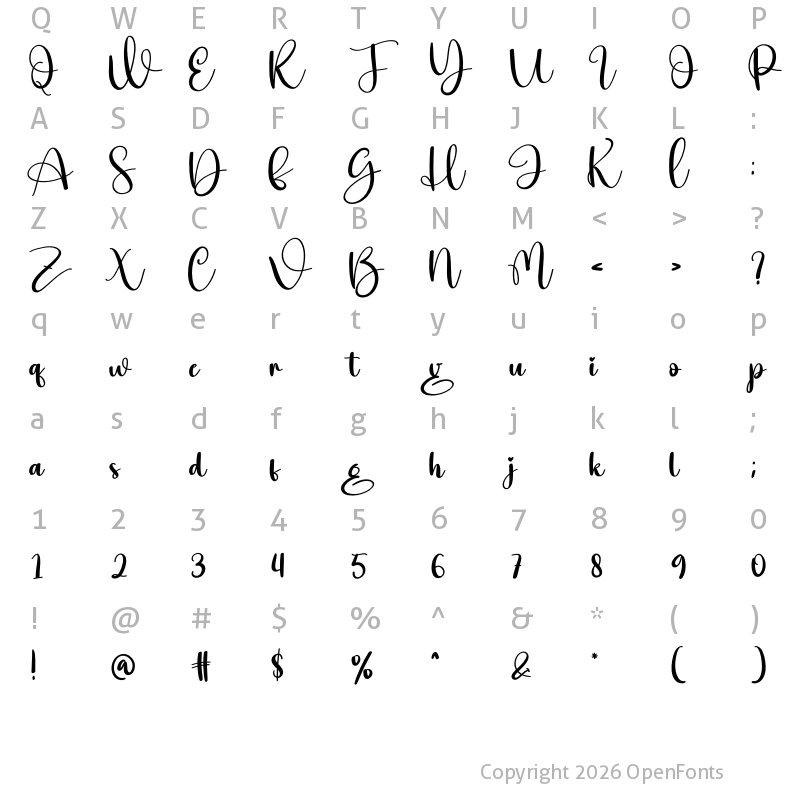 Character Map of Hey Marge Regular