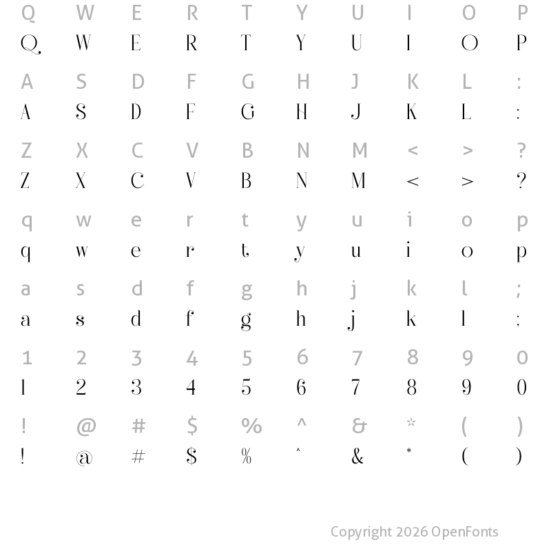 Character Map of Heyanik Regular