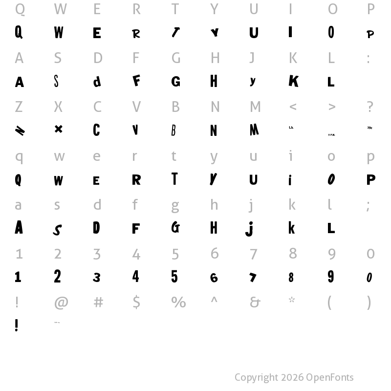 Character Map of heyMom!heyDadl! Regular