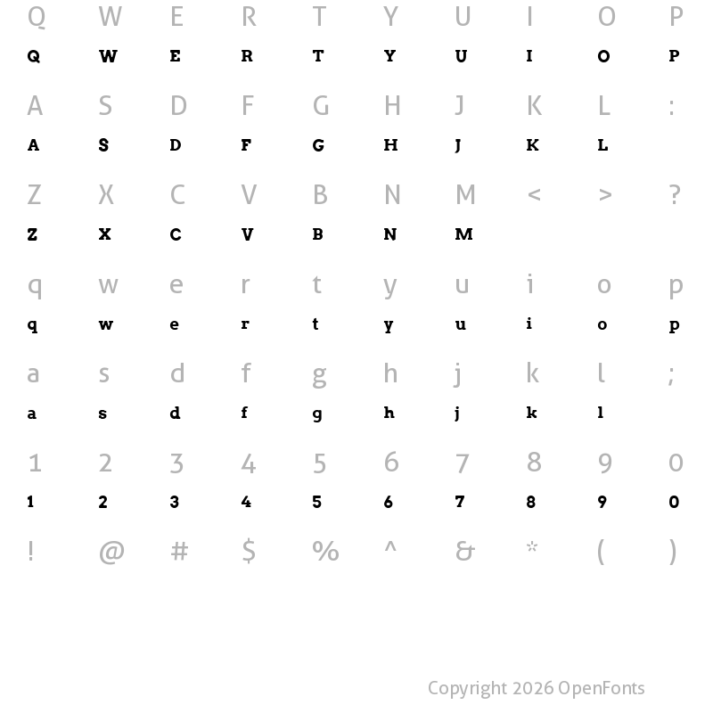 Character Map of Heyosan Regular