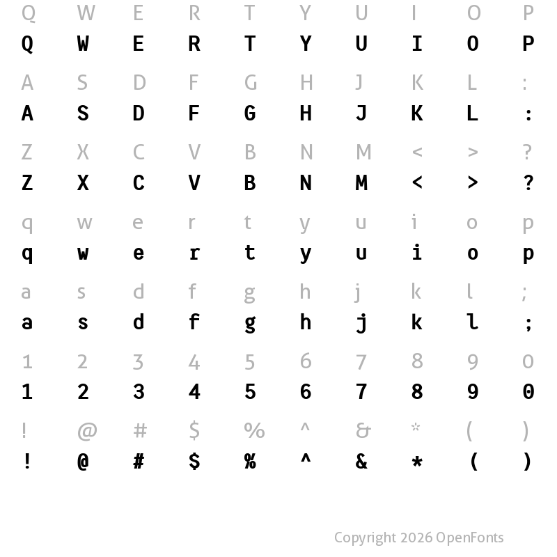 Character Map of HFMonorita Black