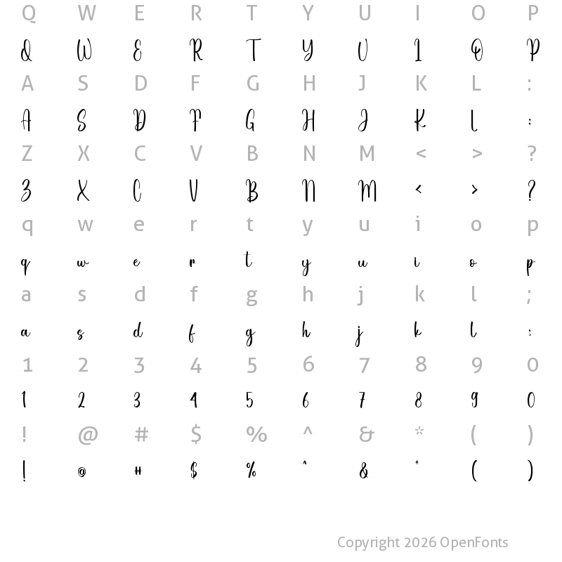 Character Map of Hidden Spring Regular