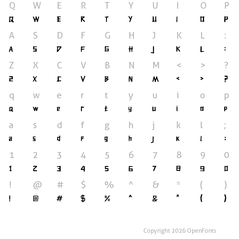 Character Map of Hiddenbox Regular