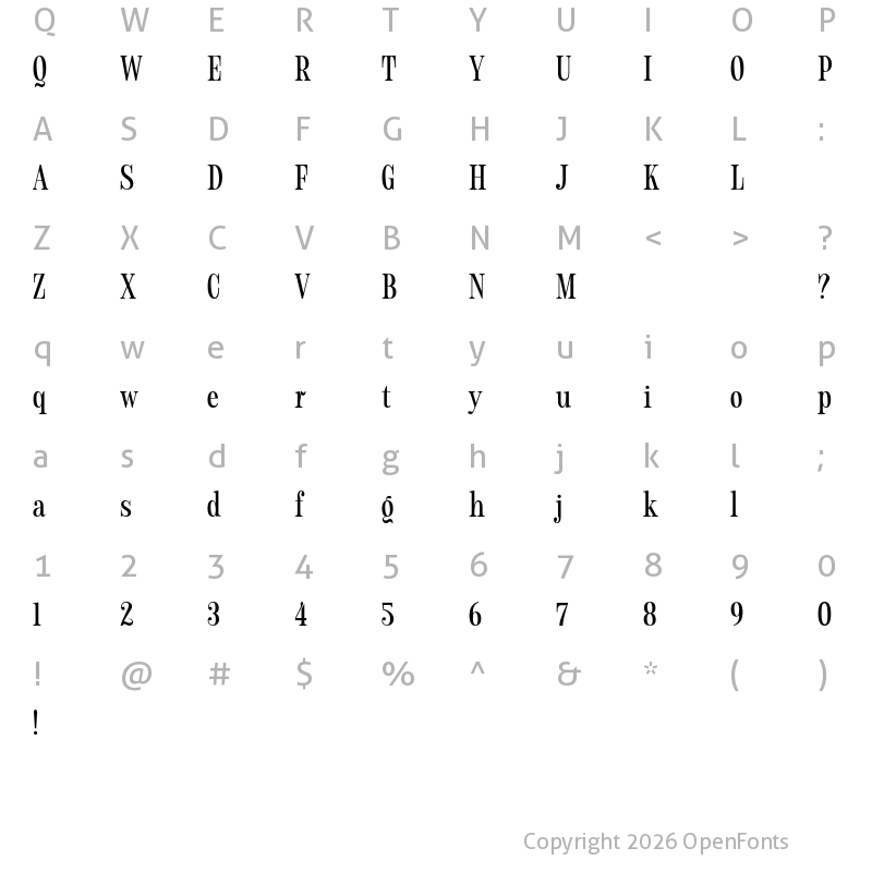 Character Map of HIDEAKI Test Regular