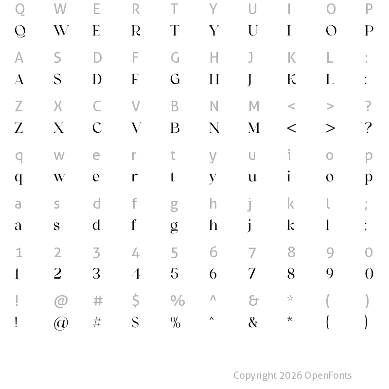 Character Map of Highbary Sunfest Regular