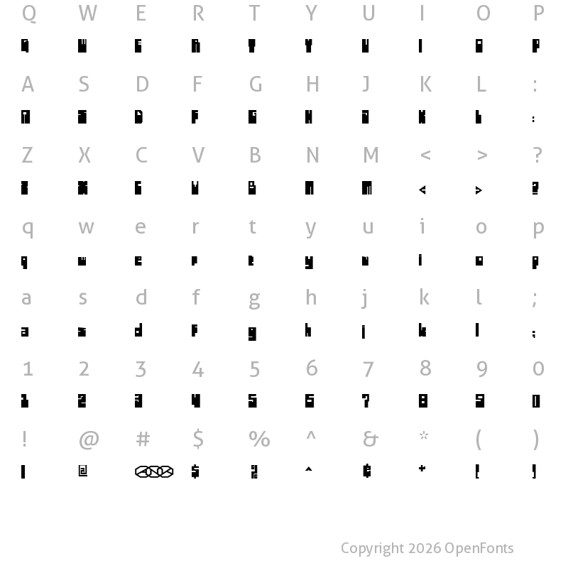 Character Map of Highboot Regular