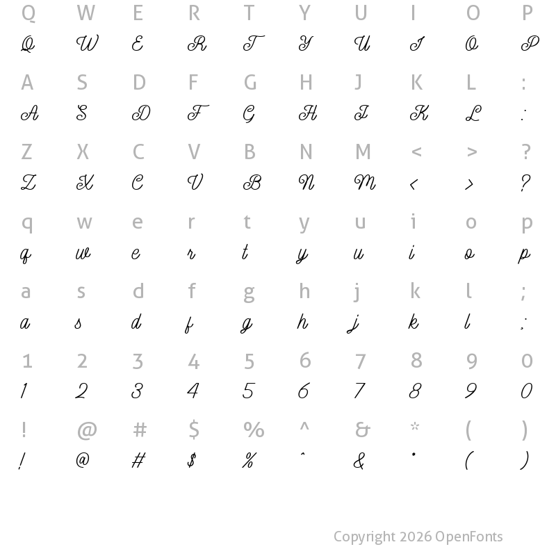 Character Map of Higher Monday Regular
