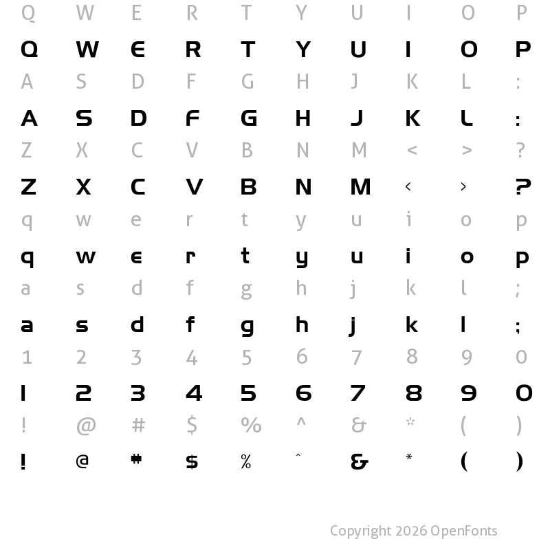 Character Map of HighlandGothicFLF Regular
