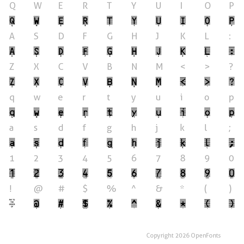 Character Map of HighSecurity Regular