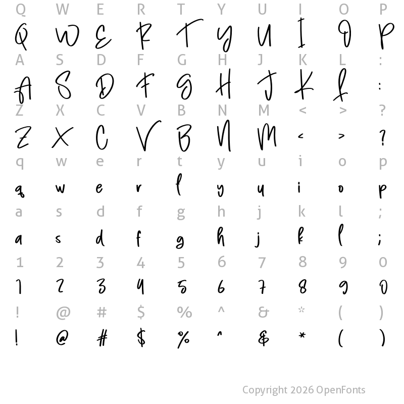 Character Map of Hightschool Regular