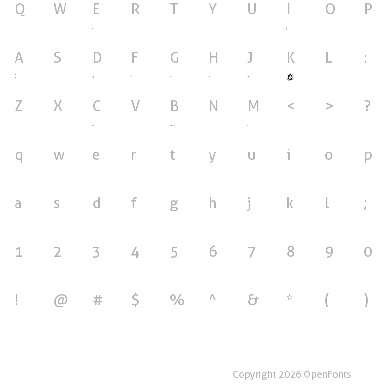 Character Map of Hilda Sonnenschein Dingbats Dingbats