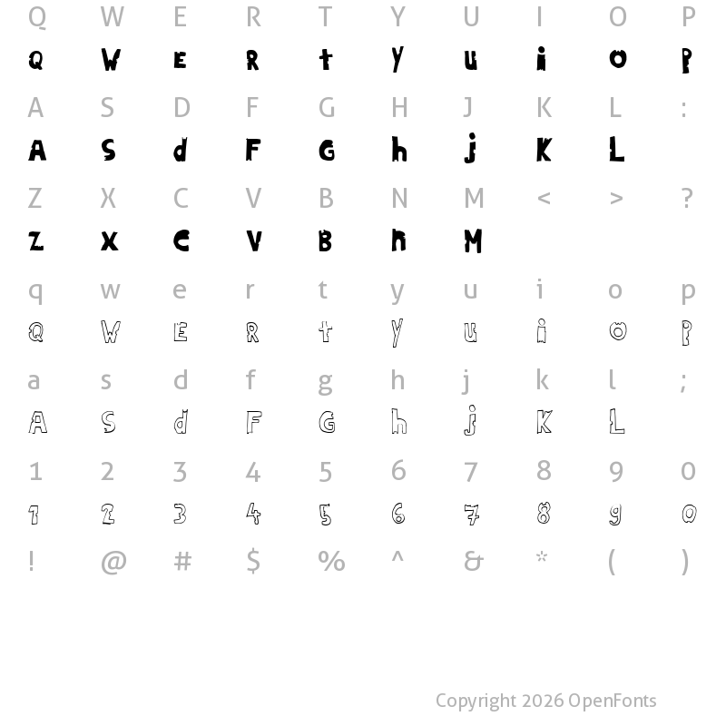 Character Map of HildiniaDonut Regular