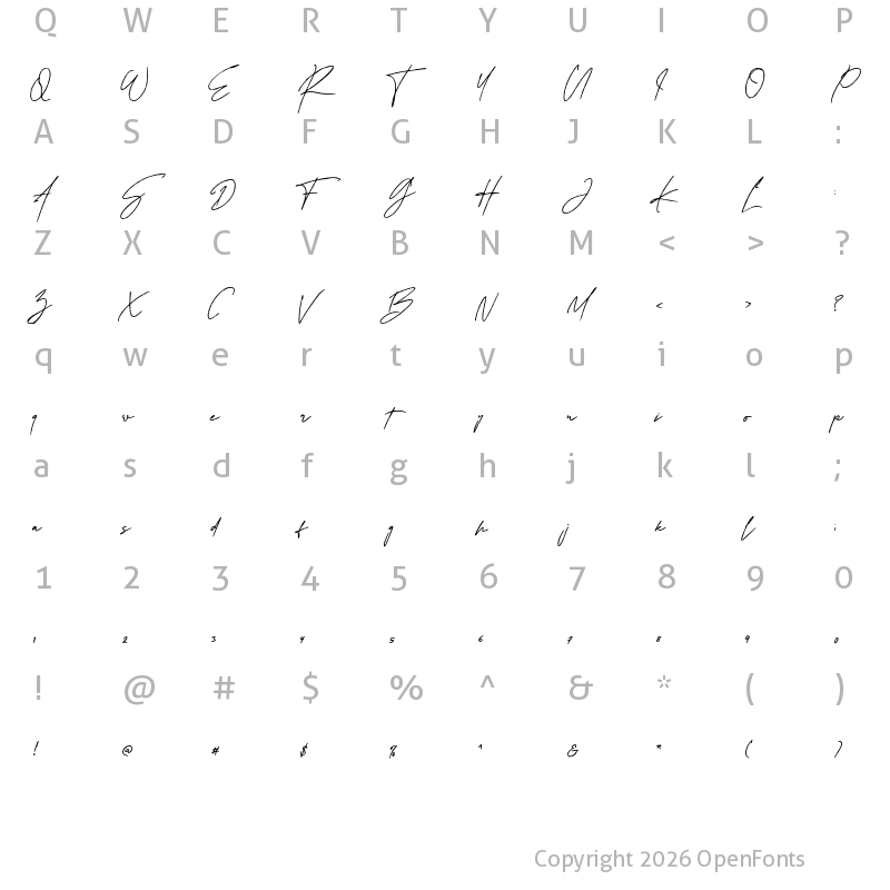 Character Map of Hillal Regular