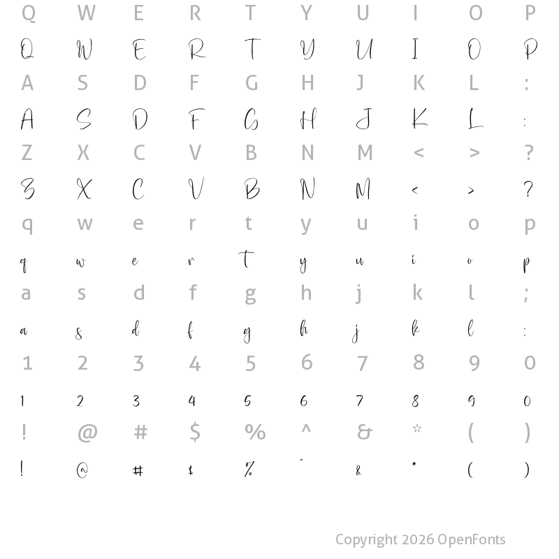 Character Map of Hilmaland Regular