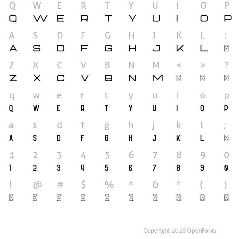Character Map of Hippo Regular