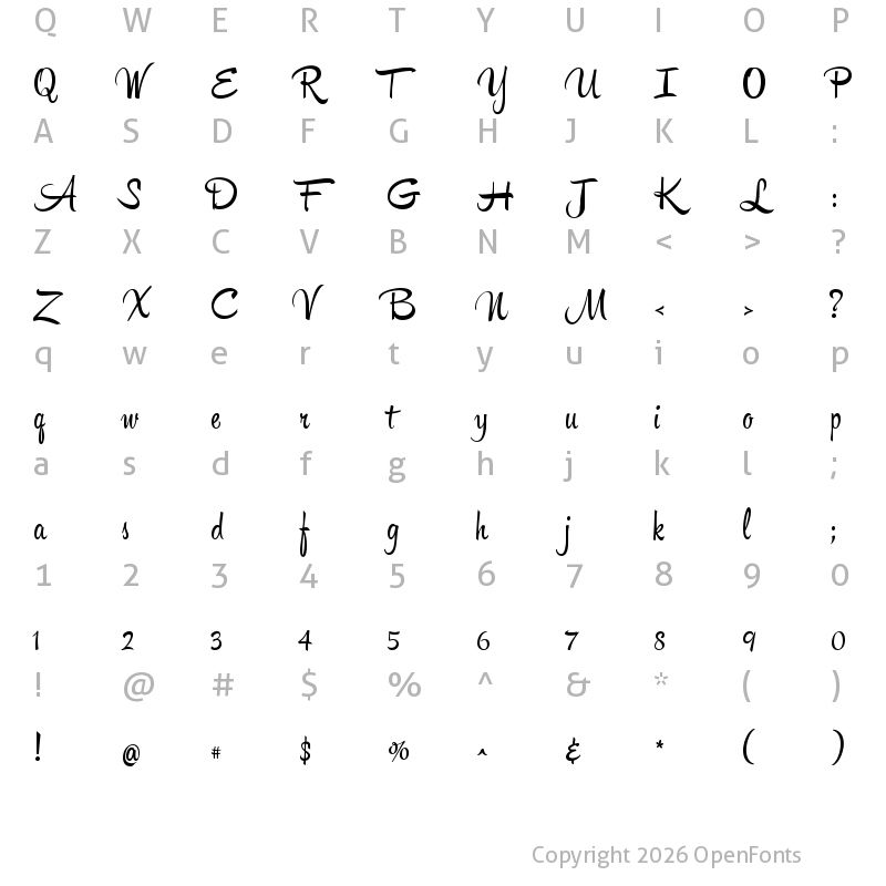 Character Map of HipsterScriptW00-Regular Regular