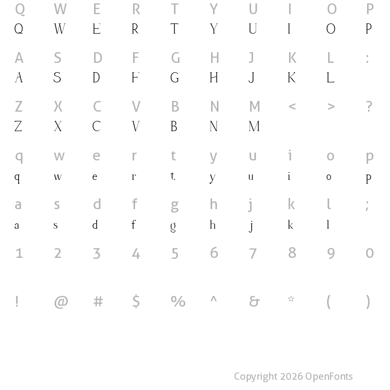 Character Map of Hisav Regular