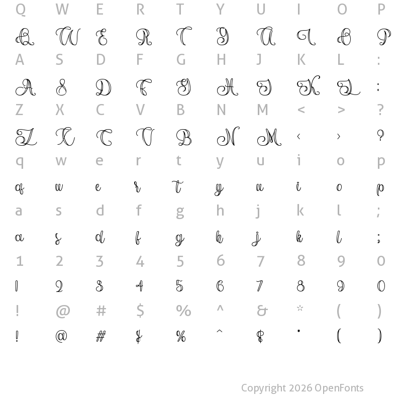 Character Map of Hisyam Personal Use Only Regular