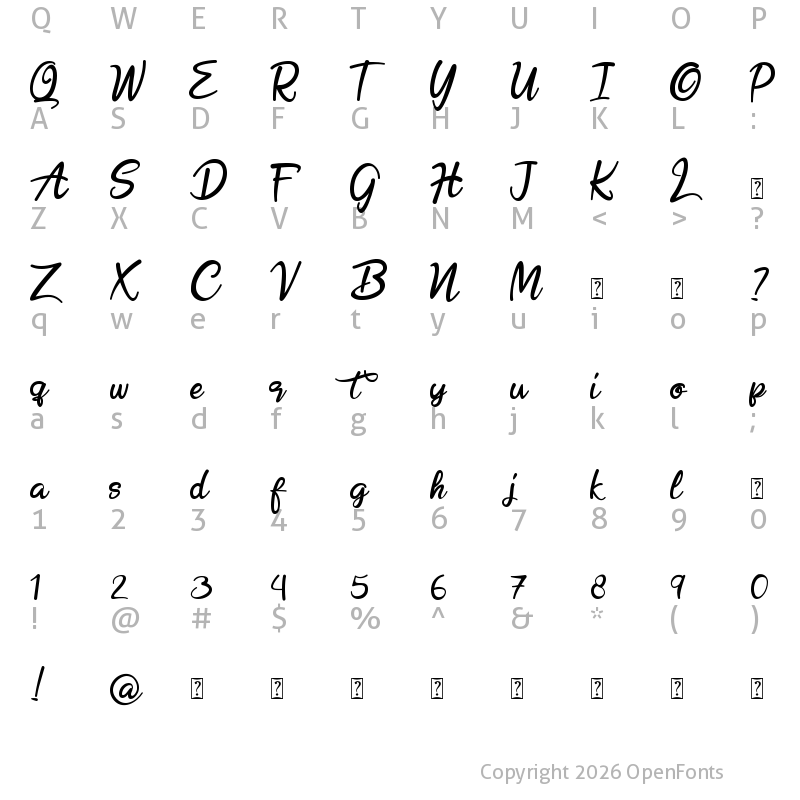 Character Map of Hobenshaw Regular